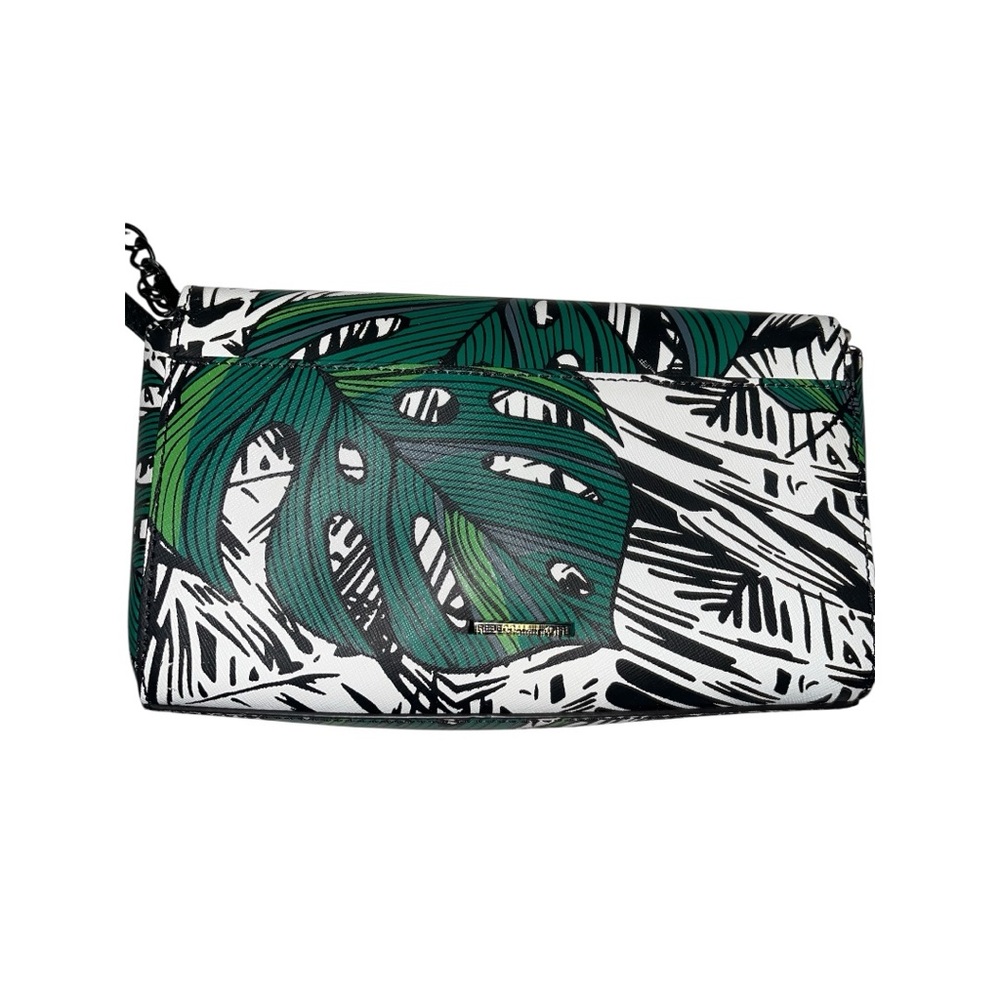 Rebecca Minkoff Green and Black Leaf Print Crossbody Bag - Picture 2 of 2